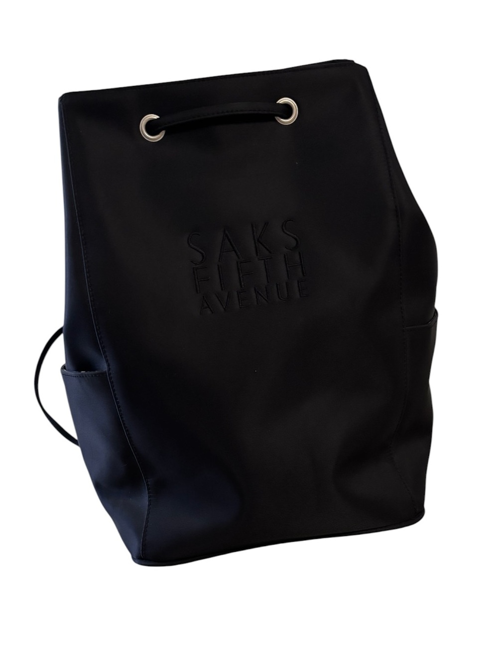 SAKS Fifth Avenue Nylon Convertible Backpack 13.5 x 9 x 7 Black EUC